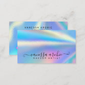 Rainbow Holographic Foil Beauty Service Business C Business Card (Front/Back)