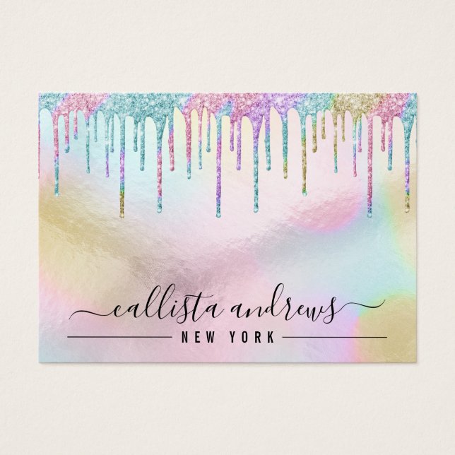 Rainbow Holographic Glitter Drips Bracelet Display (Front)