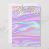 Rainbow Holographic Glitter Drips Bridal Shower Invitation (Back)
