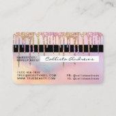 Rainbow Holographic Glitter Drips Credit Business Card (Back)