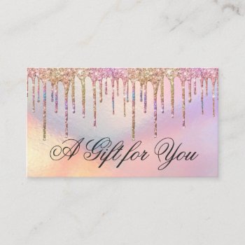 Rainbow Holographic Glitter Drips Gift Certificate by _LaFemme_ at Zazzle