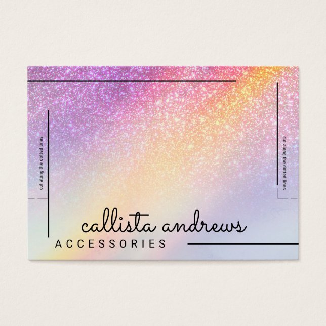 Rainbow Holographic Glitter Ombre Bracelet Display (Front)