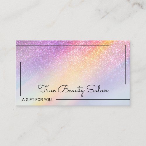 Rainbow Holographic Glitter Ombre Gift Card