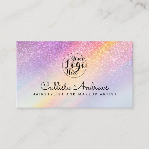 Rainbow Holographic Glitter Ombre Glitter Ombre Business Card