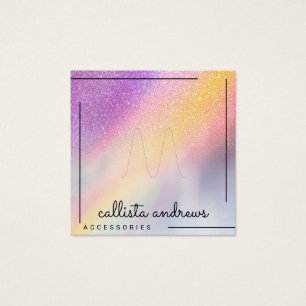 Rainbow Holographic Glitter Ombre Ring Display