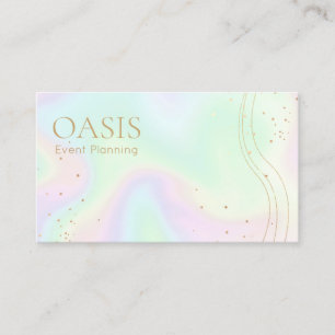 Rainbow Holographic  Gold Accents Business Card