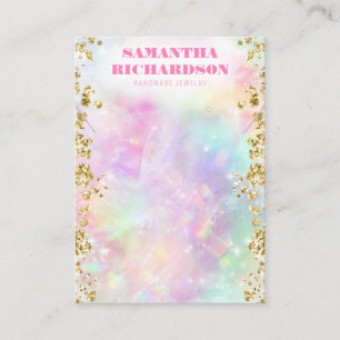 Rainbow Holographic Iridescent Jewelry Display Business Card