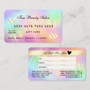 Rainbow Holographic Iridescent Unicorn Gift Card