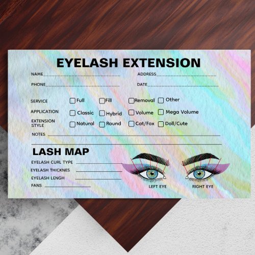 Rainbow Holographic Lash Record Extension Map