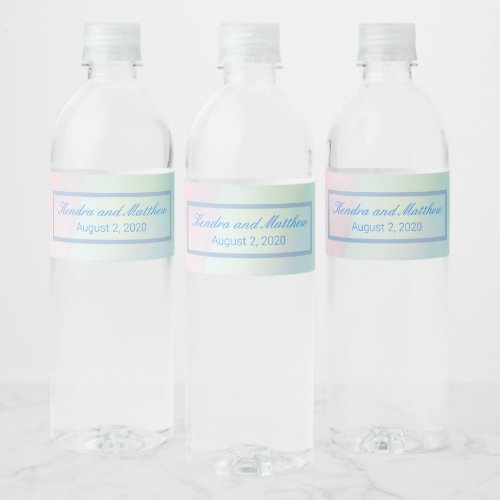 Rainbow Holographic Pearl Water Bottle Label