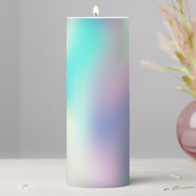 Rainbow Holographic Pillar Candle (In Situ)