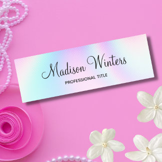 Rainbow Holographic unicorn Employe Name Tag Badge