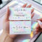 Rainbow holographic unicorn script punch circles