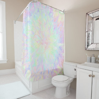 Rainbow Honeycomb Pastels Girls Birthday Party Shower Curtain
