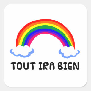 rainbow hope coronavirus corona virus symbol franc square sticker