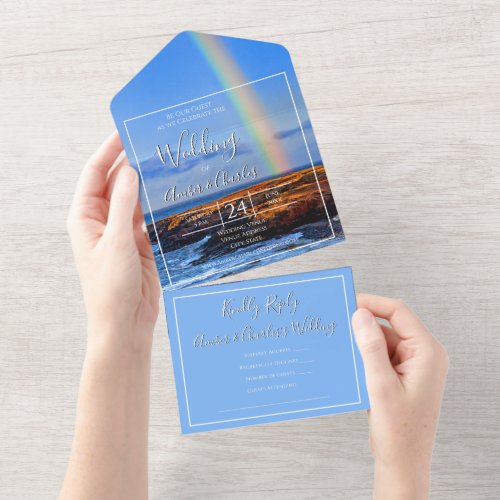 Rainbow Hope  Happiness Wedding All In One Invitation