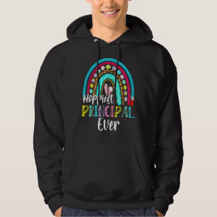 Rainbow Hoppiest Principal Bunny Rabbit Easter Mat Hoodie