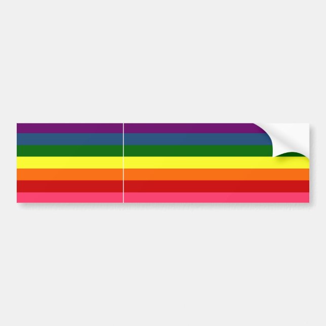 Rainbow Horizontal Stripes Bumper Sticker (Front)