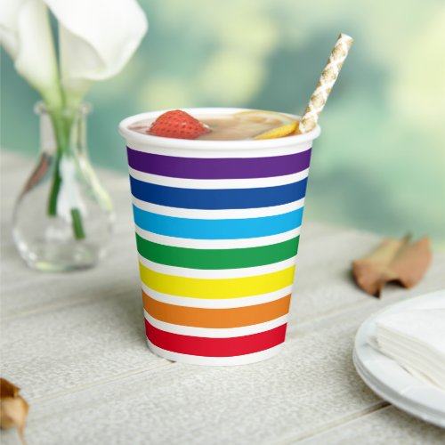 Rainbow Horizontal Stripes Paper Cups