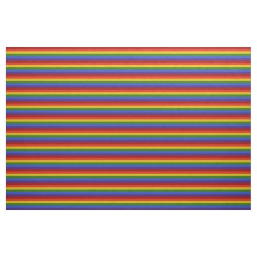 Rainbow Horizontal Stripes Pattern Fabric