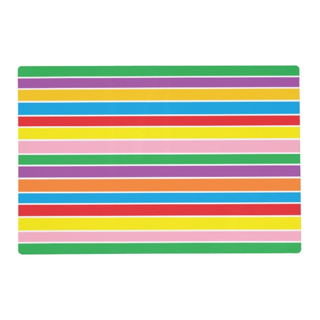 Rainbow Horizontal Stripes Placemat (Front)