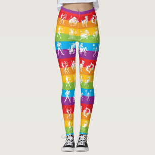 Rainbow Horoscope Yoga Gym Exercise Leggings Pants