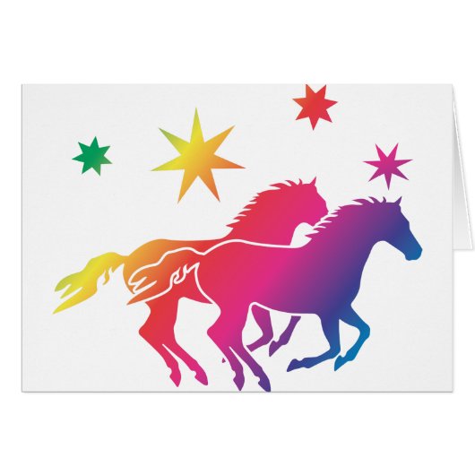 Rainbow Horse Couple Cards (Front Horizontal)
