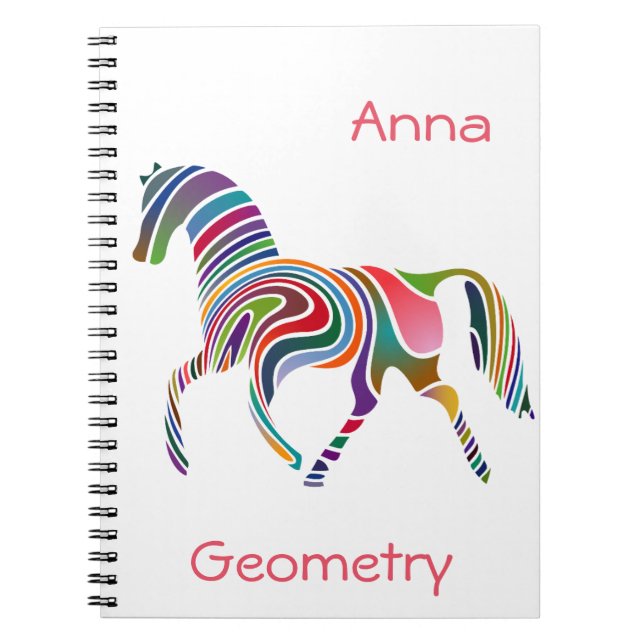 Rainbow horse design notebook (Front)