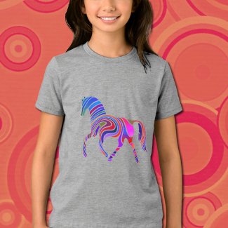 Rainbow horse in  psychedelic colors