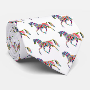 Rainbow horse neck tie