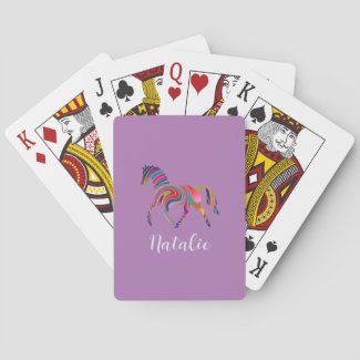Rainbow horse no2  - your name playing cards