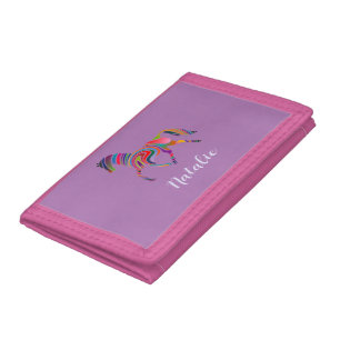 Rainbow horse no2  - your name trifold wallet