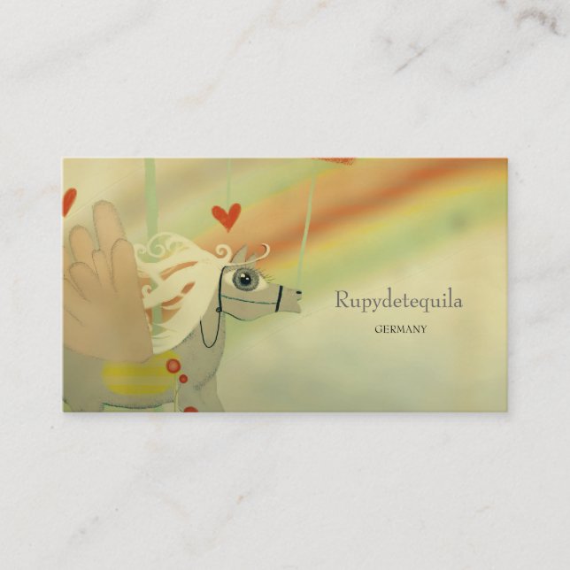 Rainbow Horse old vintage business card (Front)