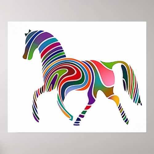 Rainbow horse poster