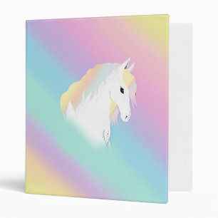 Rainbow Horse Unicorn Equestrian Girly 3 Ring Binder