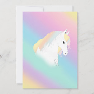 Rainbow Horse Unicorn Equestrian Girly Invitation