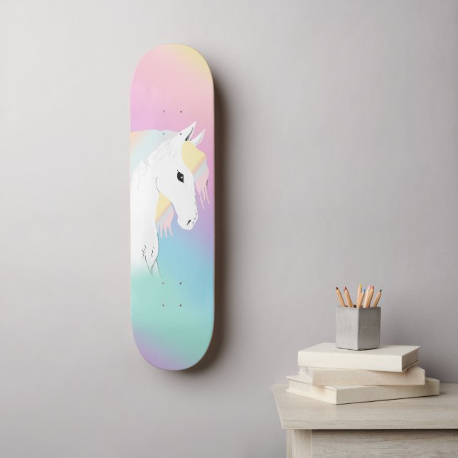 Rainbow Horse Unicorn Equestrian Girly  Skateboard (Wall Art)