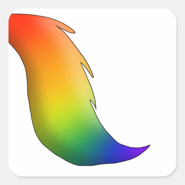 Rainbow Horse/Unicorn Tail Square Sticker (Front)