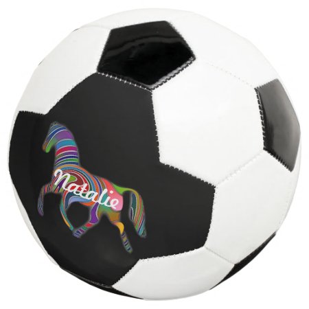 Rainbow Horse  - Your Name Soccer Ball