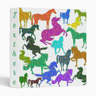Rainbow Horses - "Dotty about Horses!" 3 Ring Binder