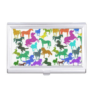 Rainbow Horses - "Dotty about Horses!" Business Card Case