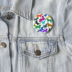 Rainbow Horses - "Dotty about Horses!" Button