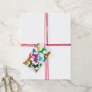Rainbow Horses - "Dotty about Horses!" Gift Tags
