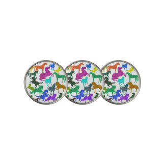 Rainbow Horses - "Dotty about Horses!" Golf Ball Marker