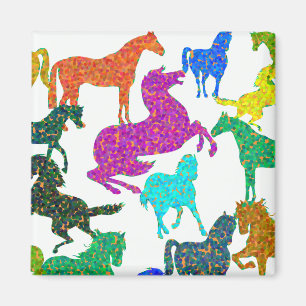 Rainbow Horses - "Dotty about Horses!" Magnet