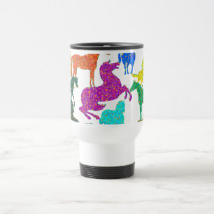 Rainbow Horses - "Dotty about Horses!" Travel Mug