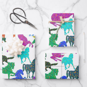 Rainbow Horses - "Dotty about Horses!" Wrapping Paper Sheets