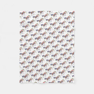 Rainbow Horses  For girls Fleece Blanket