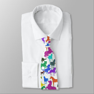 Rainbow Horses Neck Tie