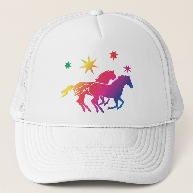 Rainbow Horses Trucker Hat (Front)
